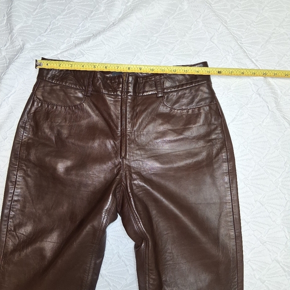 Banana Republic Dark Brown Straight Leg Vegan Leather Pant  Size 6 - Picture 8 of 17